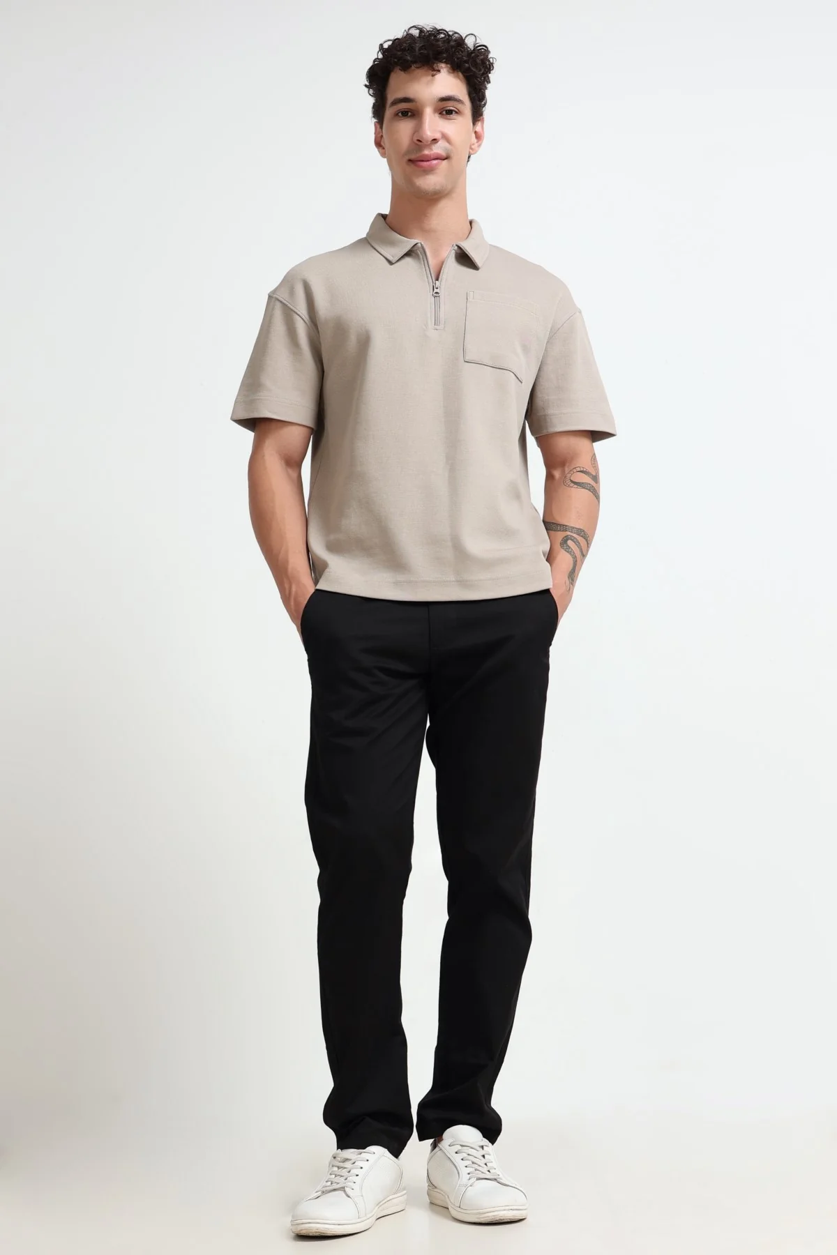 Ownd Beige Casual Oversized Fit Fit T-Shirts - Image 6