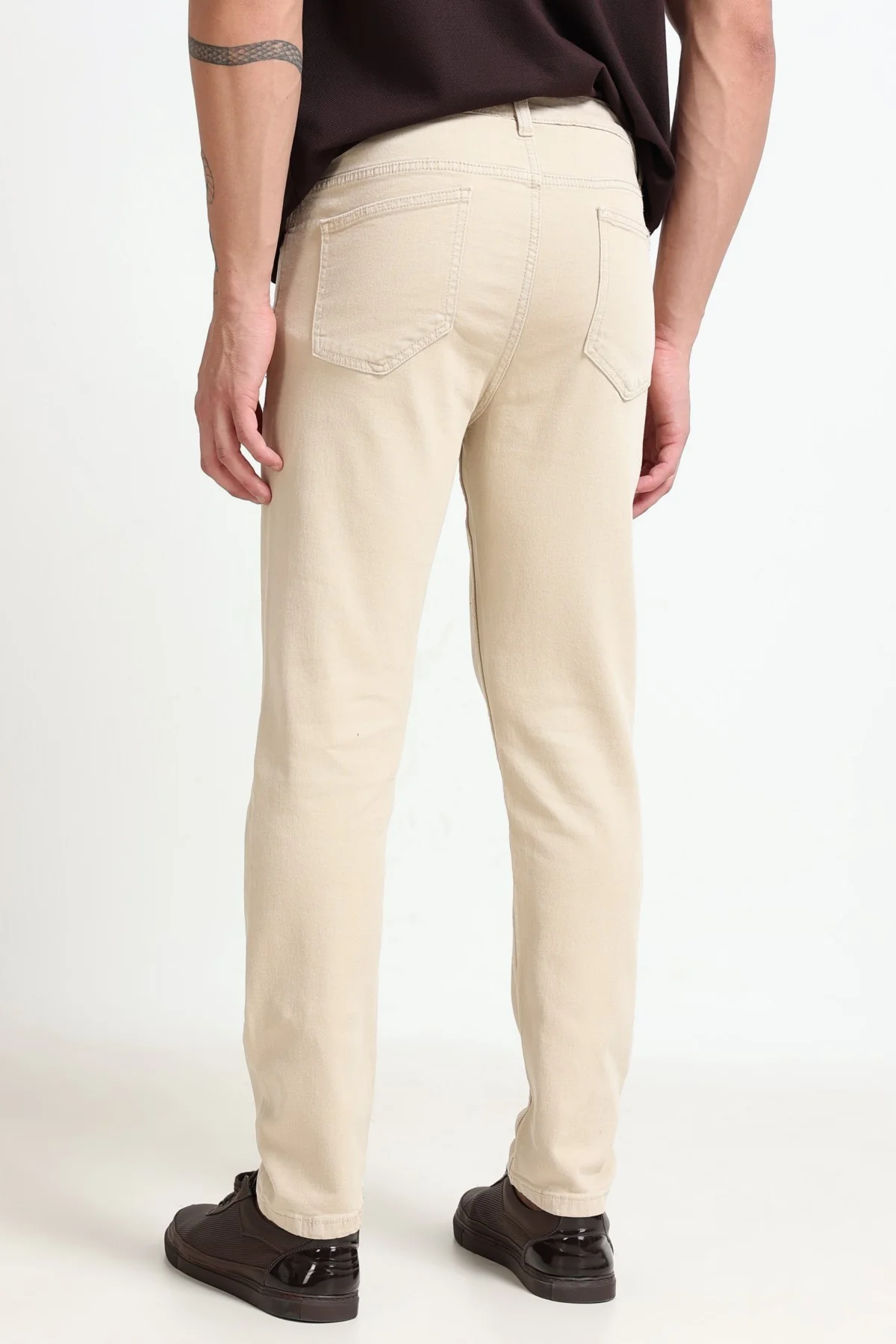 Ownd Beige Casual Slim Fit Fit Jeans - Image 4