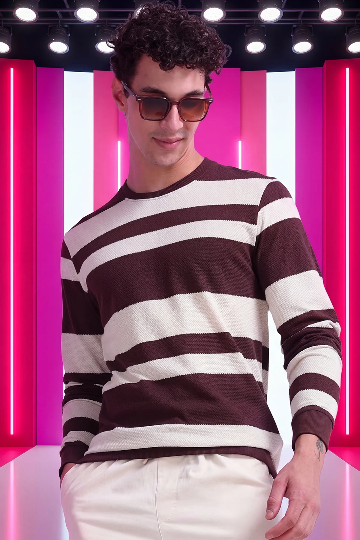 Ownd Brown Casual Regular Fit Fit T-Shirts