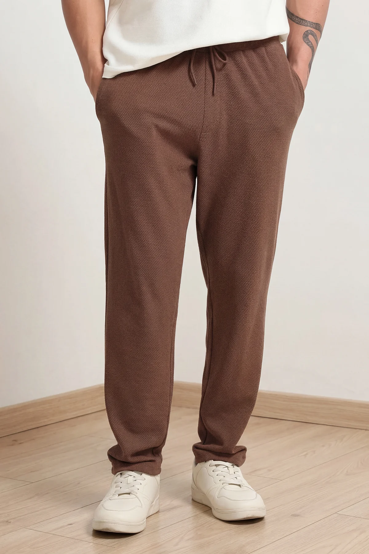 Ownd Brown Casual Regular Fit Fit Track Pants