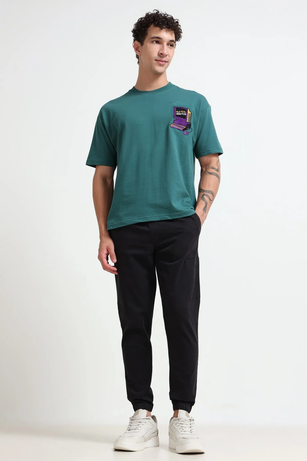 Ownd Green Casual Oversized Fit Fit T-Shirts - Image 6