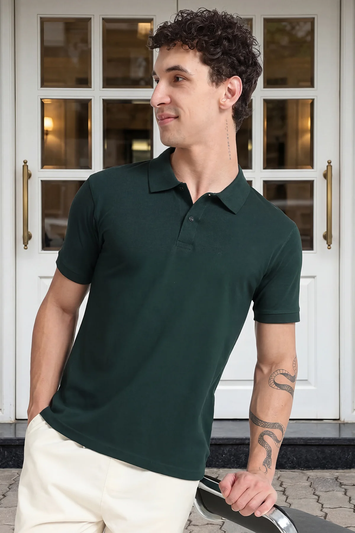 Ownd Green Casual Regular Fit Fit T-Shirts