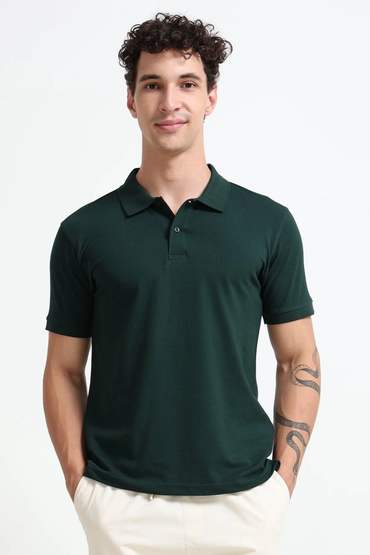 Ownd Green Casual Regular Fit Fit T-Shirts - Image 2
