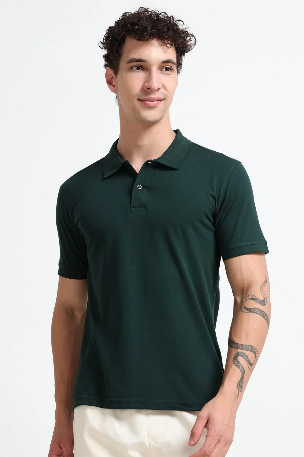 Ownd Green Casual Regular Fit Fit T-Shirts - Image 4