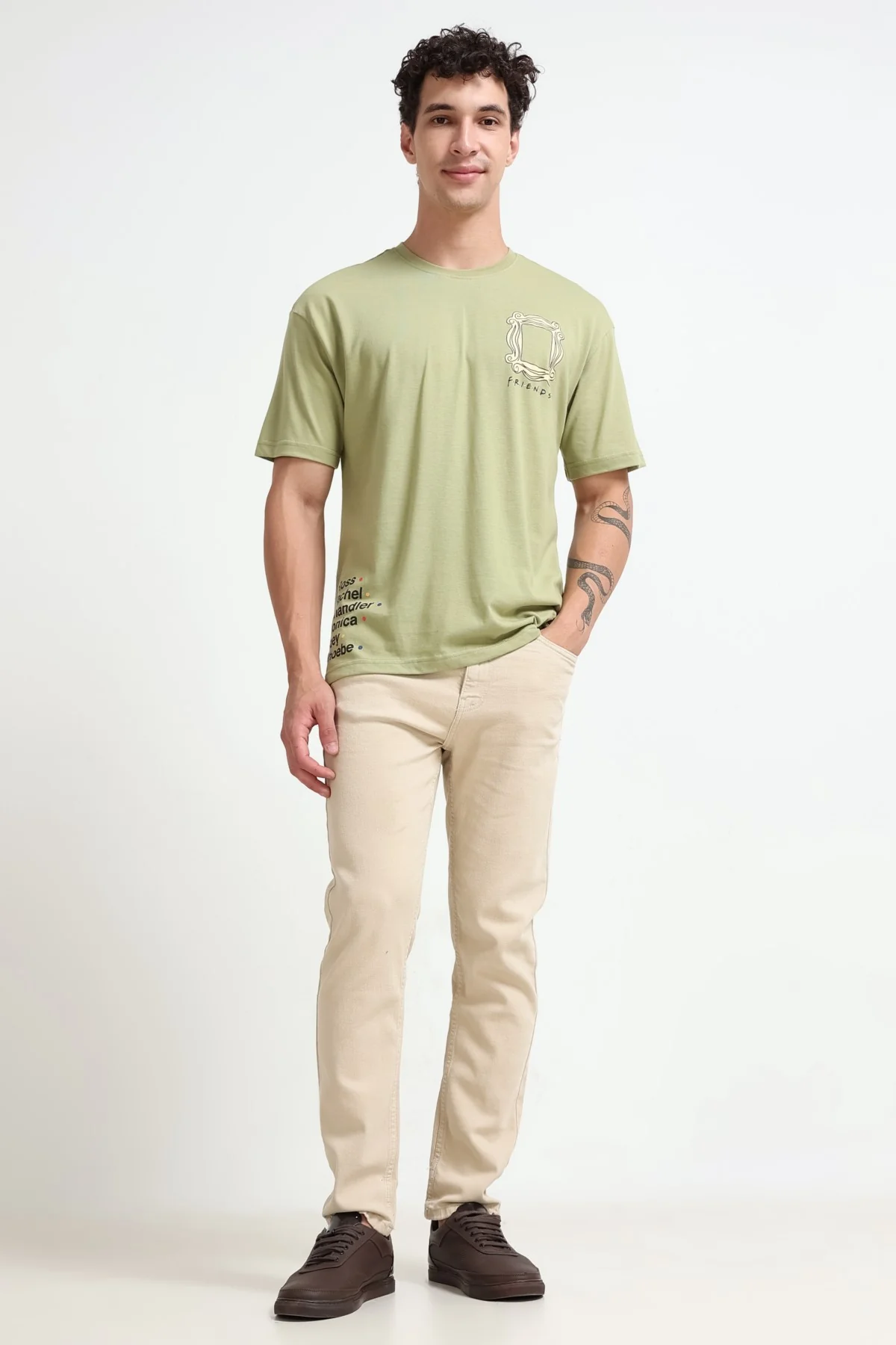 Ownd Light Green Casual Oversized Fit Fit T-Shirts - Image 6