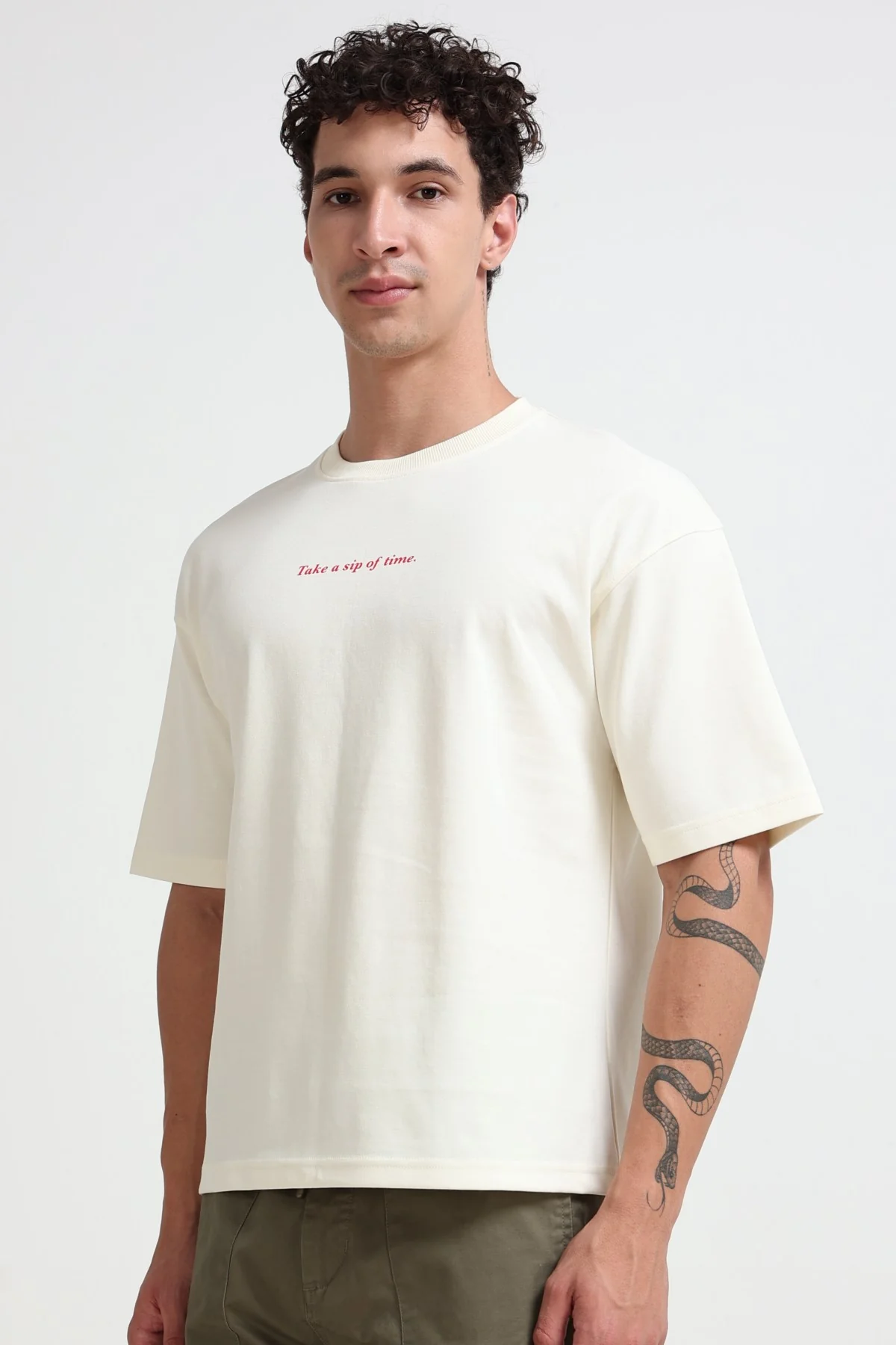 Ownd Off White Casual Oversized Fit Fit T-Shirts - Image 4