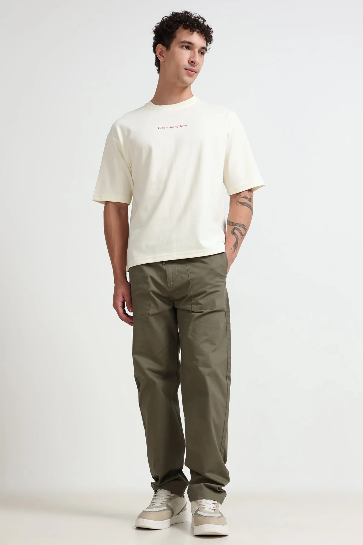 Ownd Off White Casual Oversized Fit Fit T-Shirts - Image 6