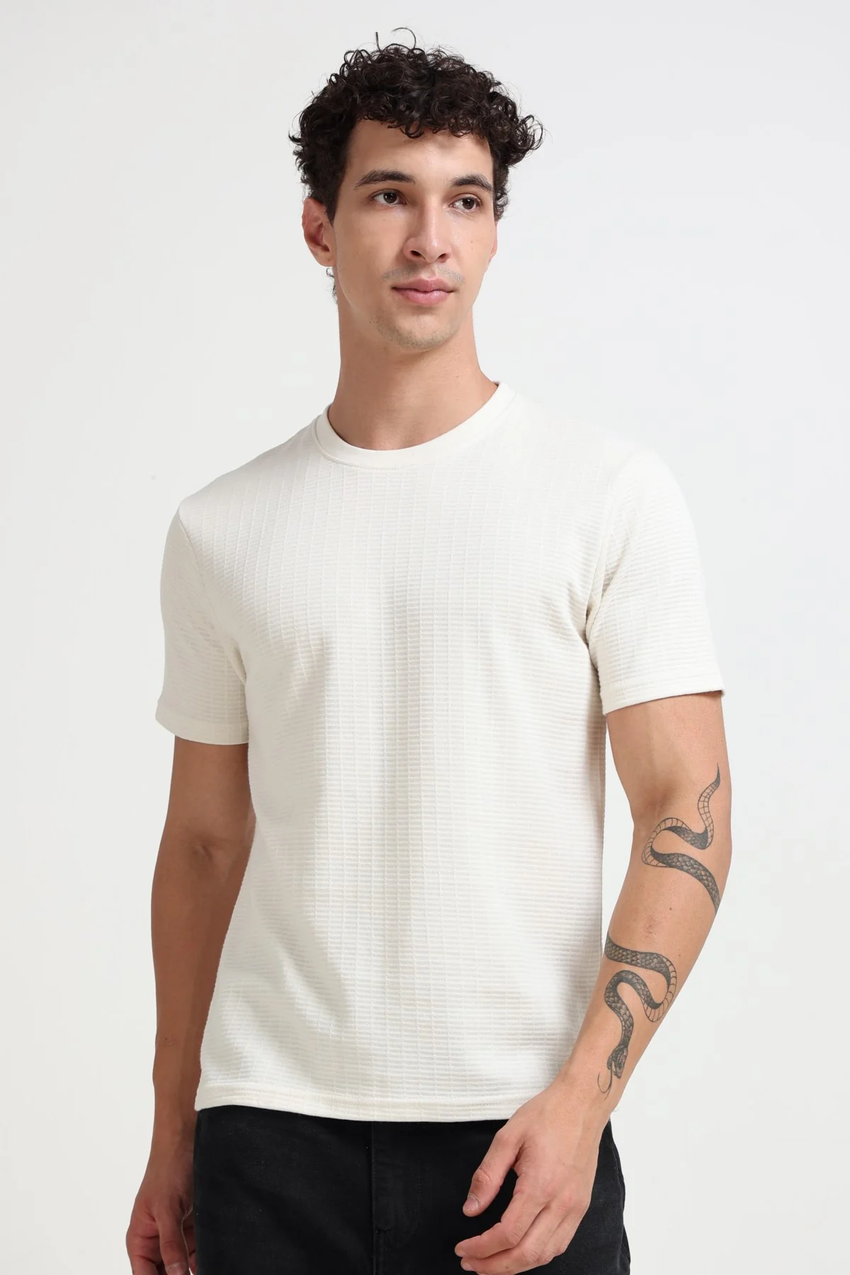 Ownd Off White Casual Regular Fit Fit T-Shirts - Image 4