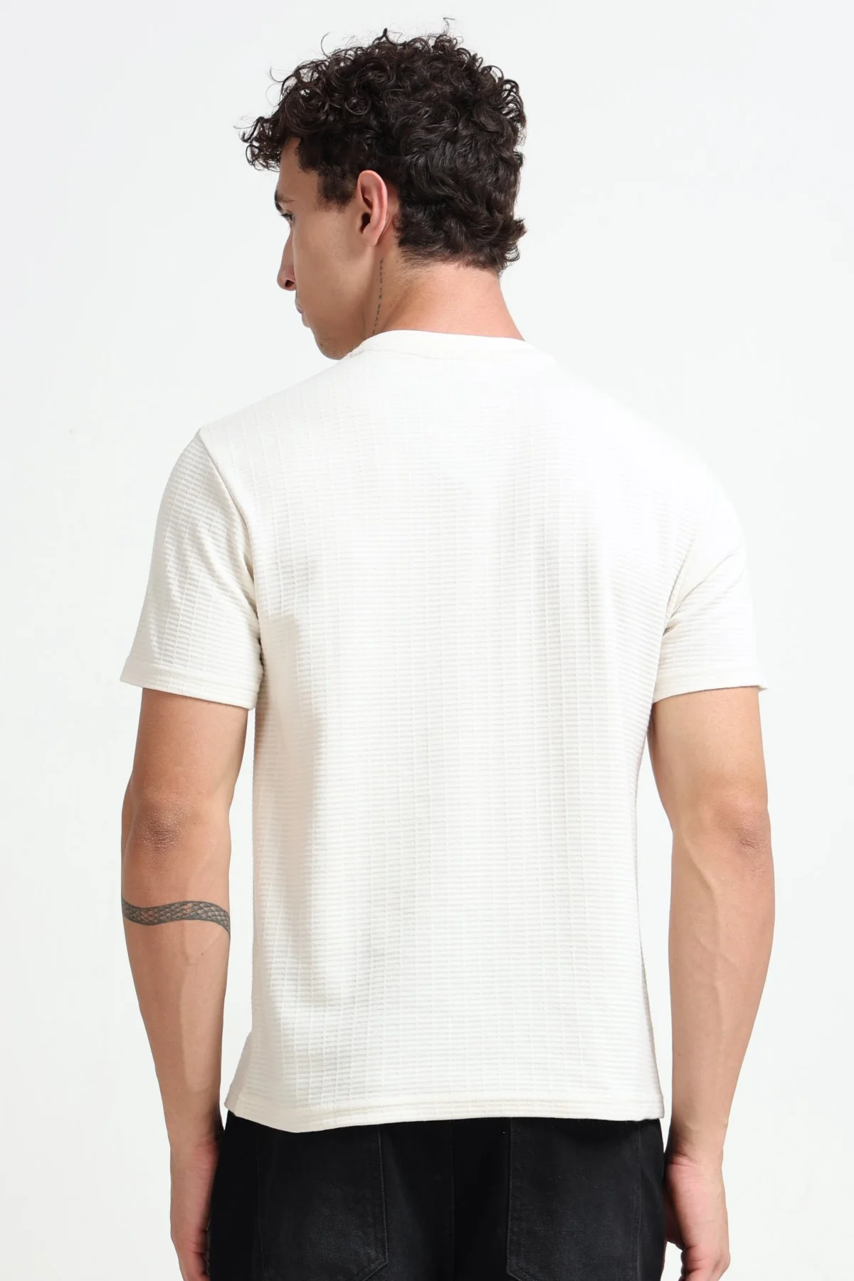 Ownd Off White Casual Regular Fit Fit T-Shirts - Image 5