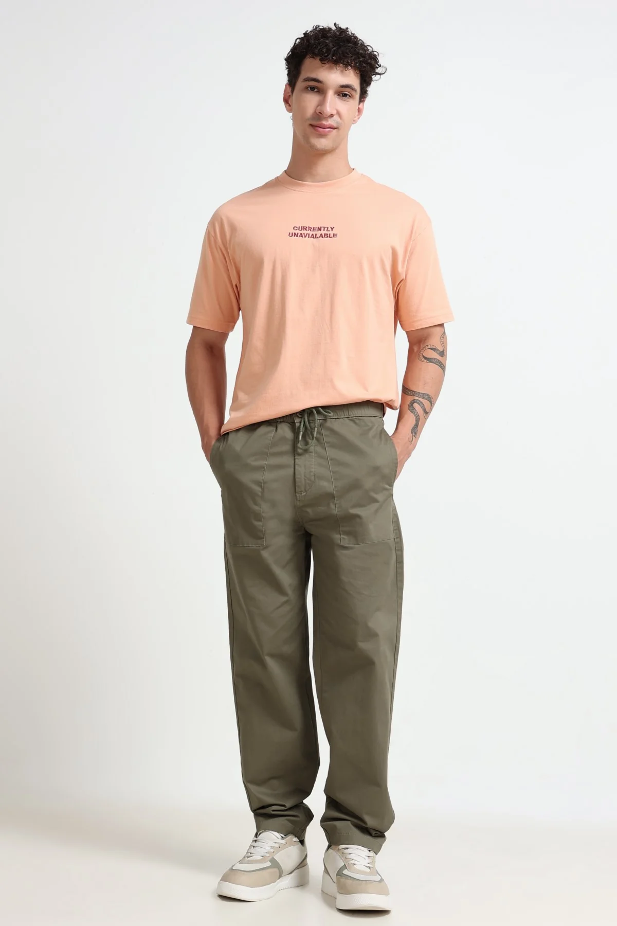Ownd Olive Casual Regular Fit Fit Casual Trousers - Image 5