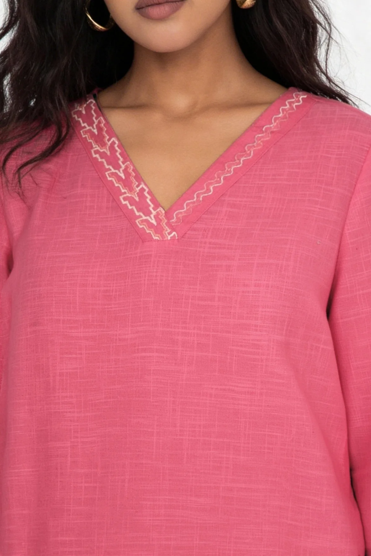 Ownd Pink Casual Regular Fit Fit Kurtas - Image 3