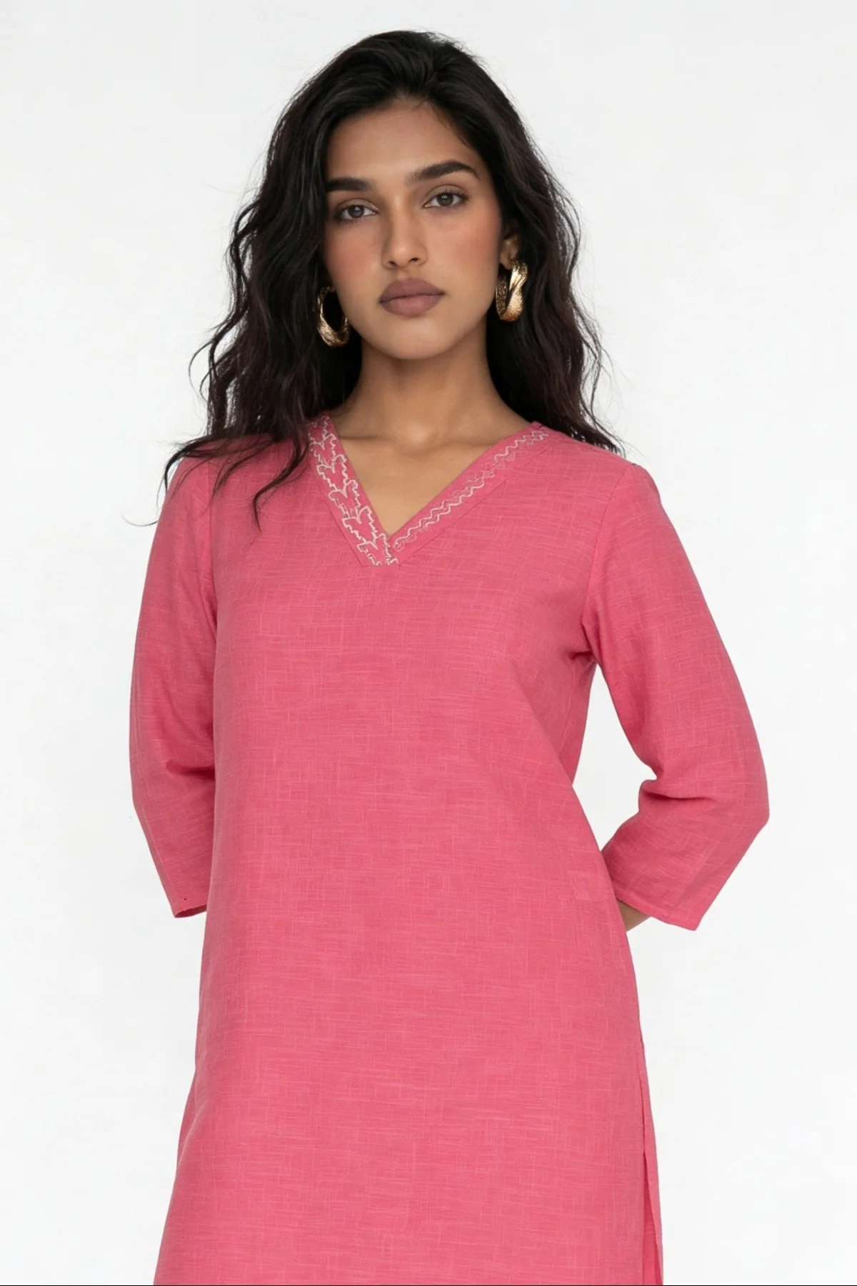 Ownd Pink Casual Regular Fit Fit Kurtas - Image 4