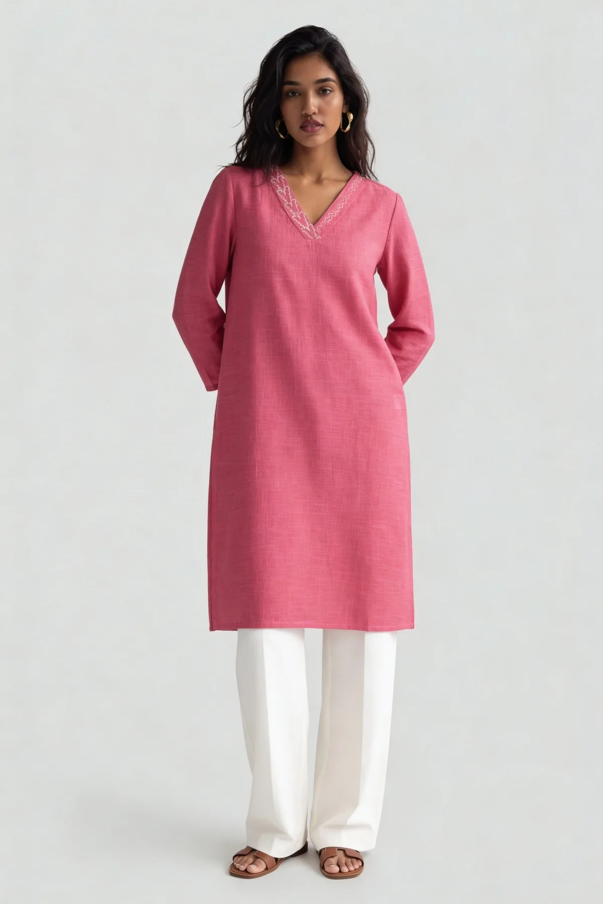 Ownd Pink Casual Regular Fit Fit Kurtas - Image 6