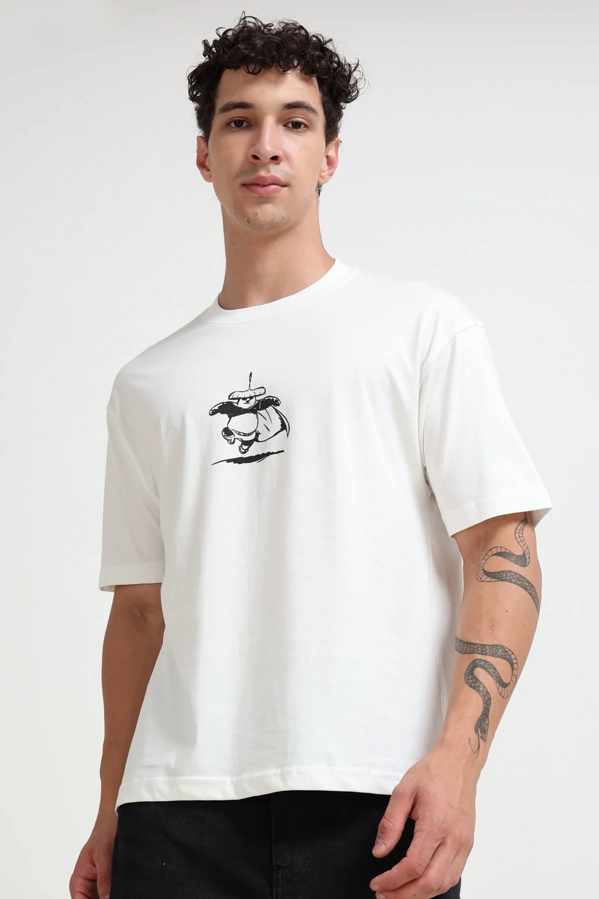 Ownd White Casual Oversized Fit Fit T-Shirts - Image 4