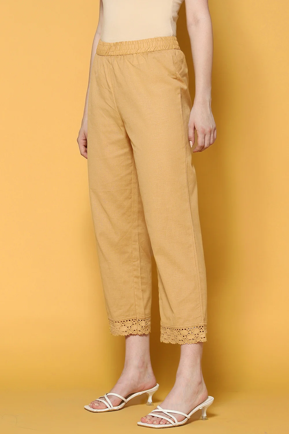 Pantaloons Beige Casual Straight Fit Fit Palazzo - Image 4