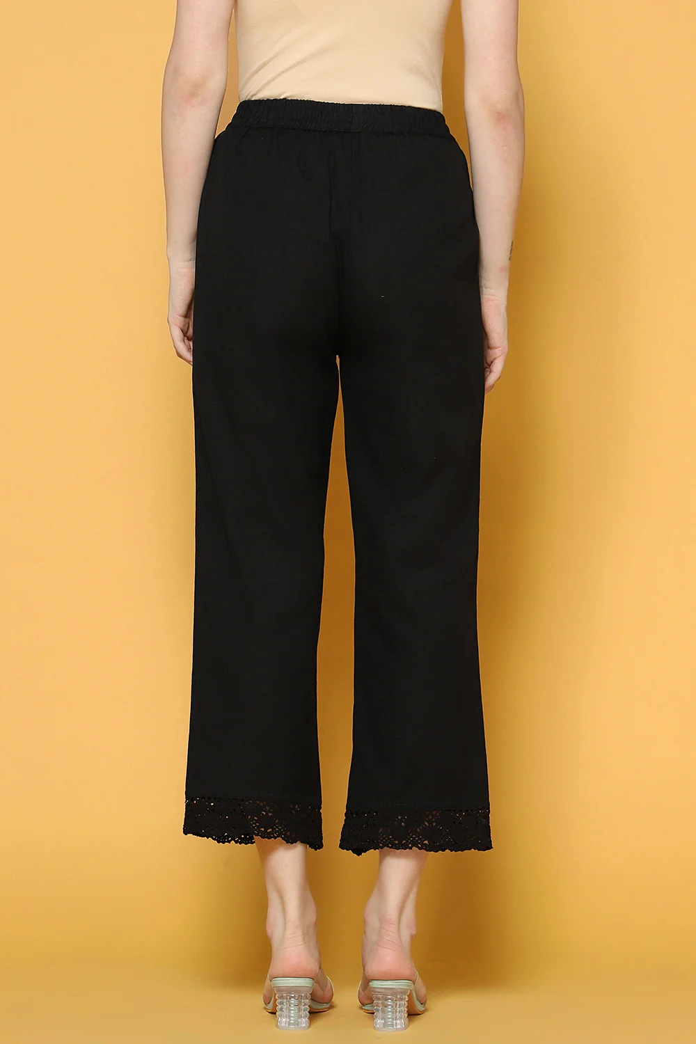 Pantaloons Black Casual Straight Fit Fit Palazzo - Image 3