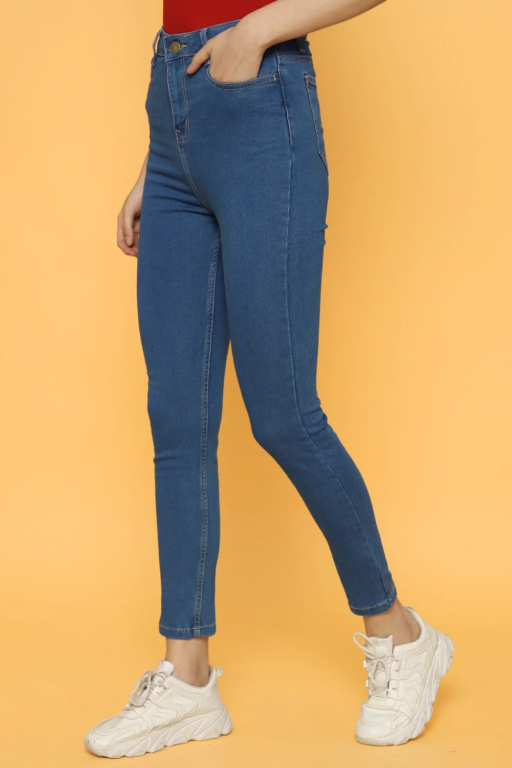 Pantaloons Light Blue Casual Skinny Fit Fit Jeans - Image 4