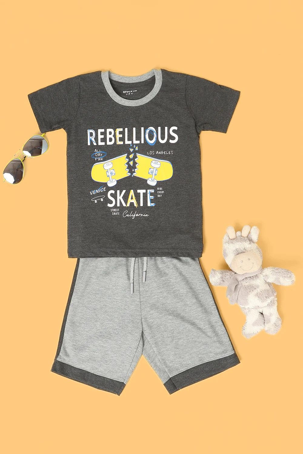 Pantaloons Medium Grey Casual Regular Fit Fit Coordinates Set