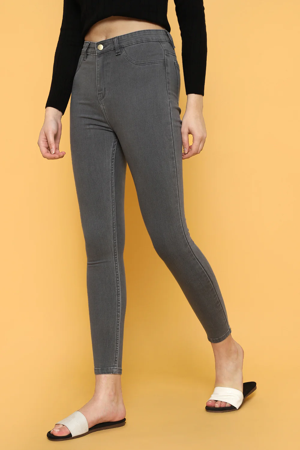 Pantaloons Medium Grey Casual Regular Fit Fit Jeggings - Image 4