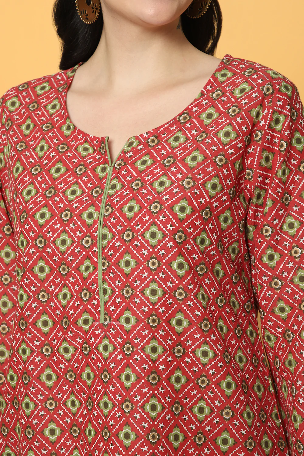 Pantaloons Rust Casual Straight Fit Fit Kurta - Image 5