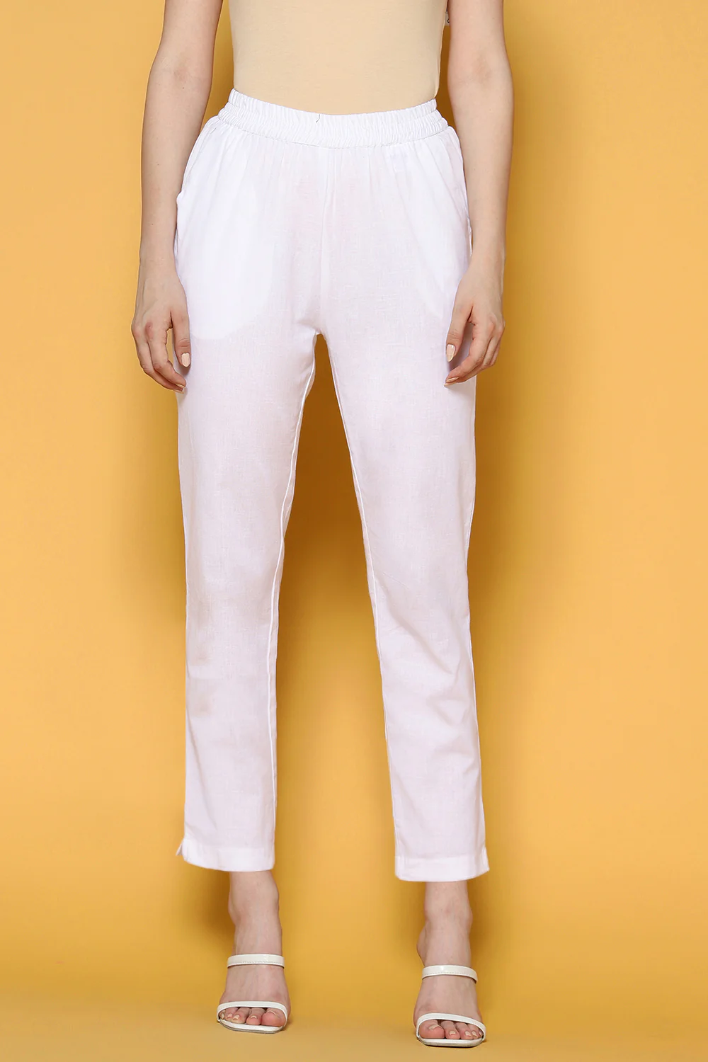 Pantaloons White Casual Straight Fit Fit Palazzo - Image 2