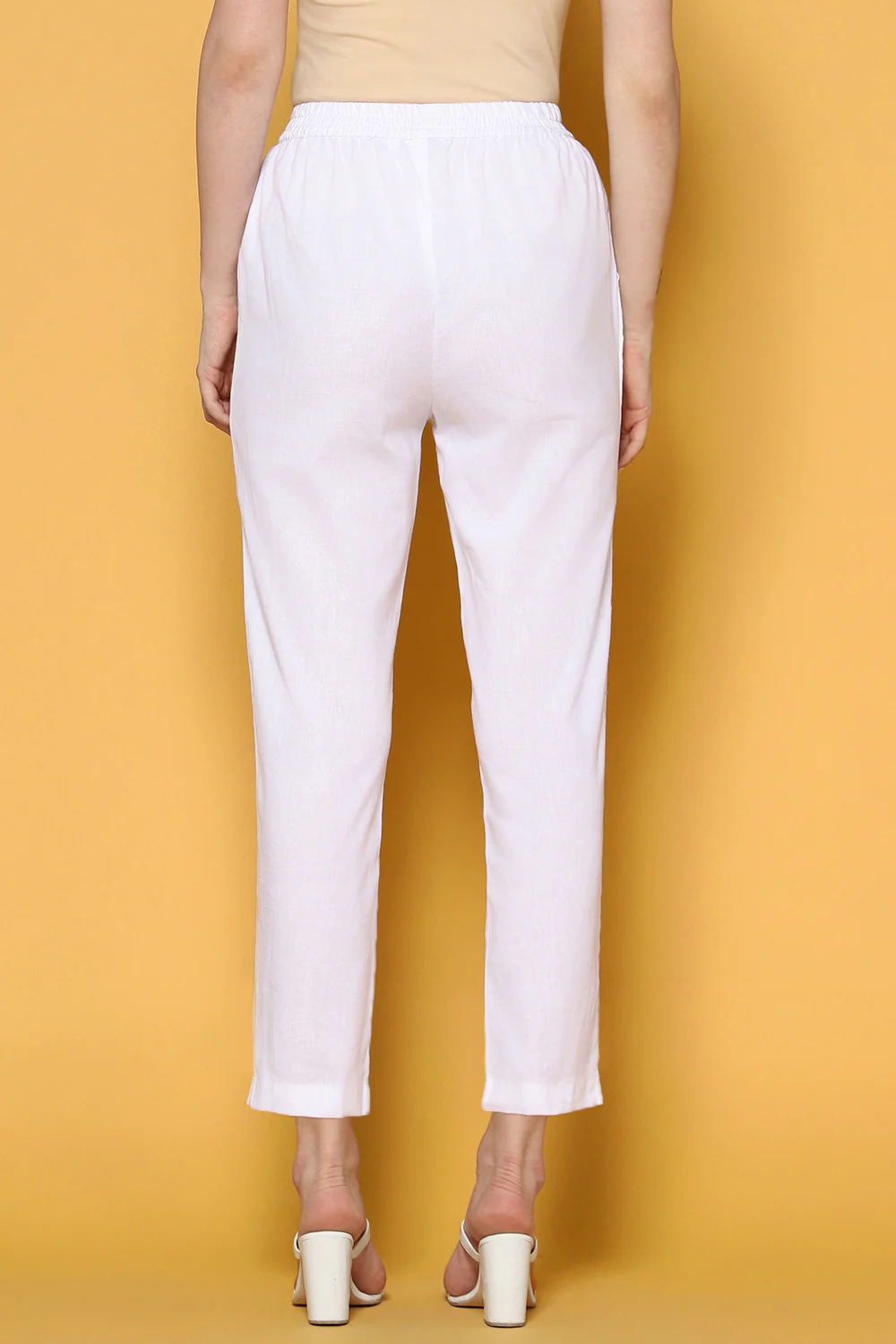 Pantaloons White Casual Straight Fit Fit Palazzo - Image 3