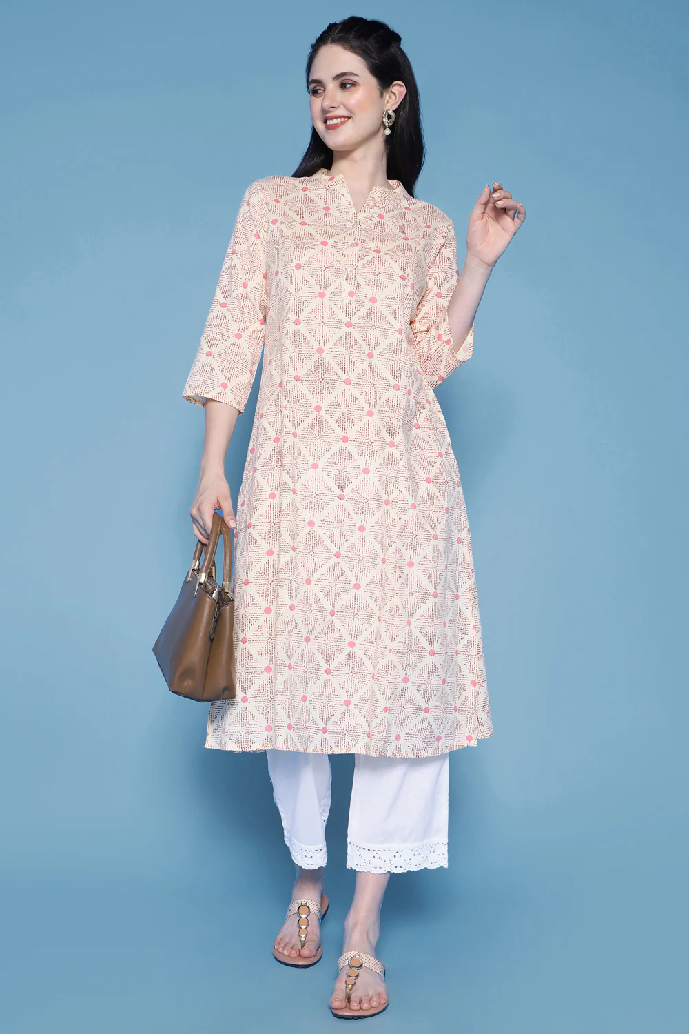 Pantaloons White Casual Straight Fit Fit Palazzo