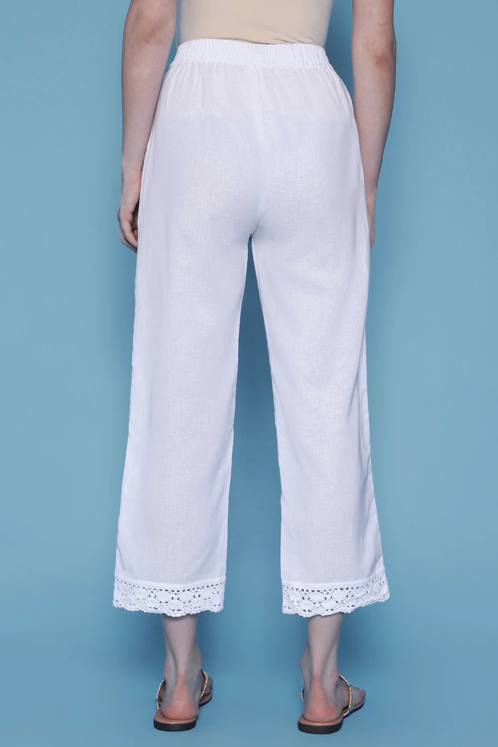 Pantaloons White Casual Straight Fit Fit Palazzo - Image 3